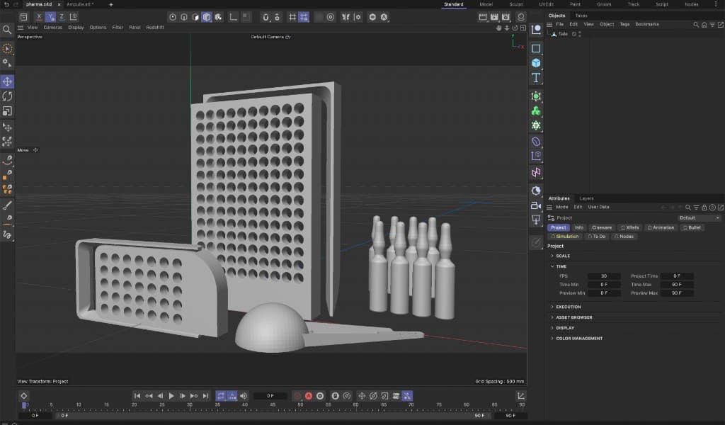 Modelli 3D di componenti custom per linee di processo GMP